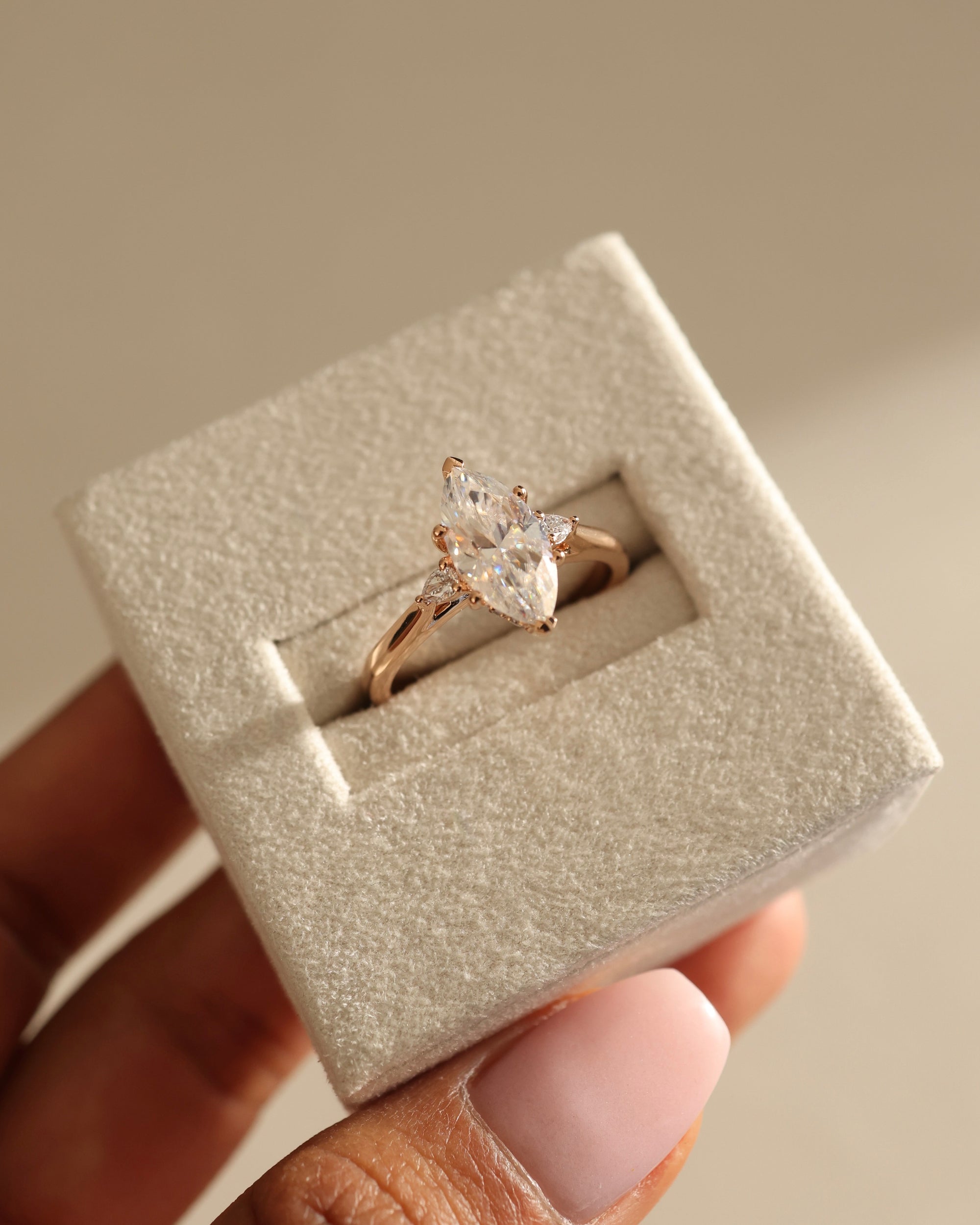 1.50 CT Marquise Cut Moissanite Three Stone Engagement Ring