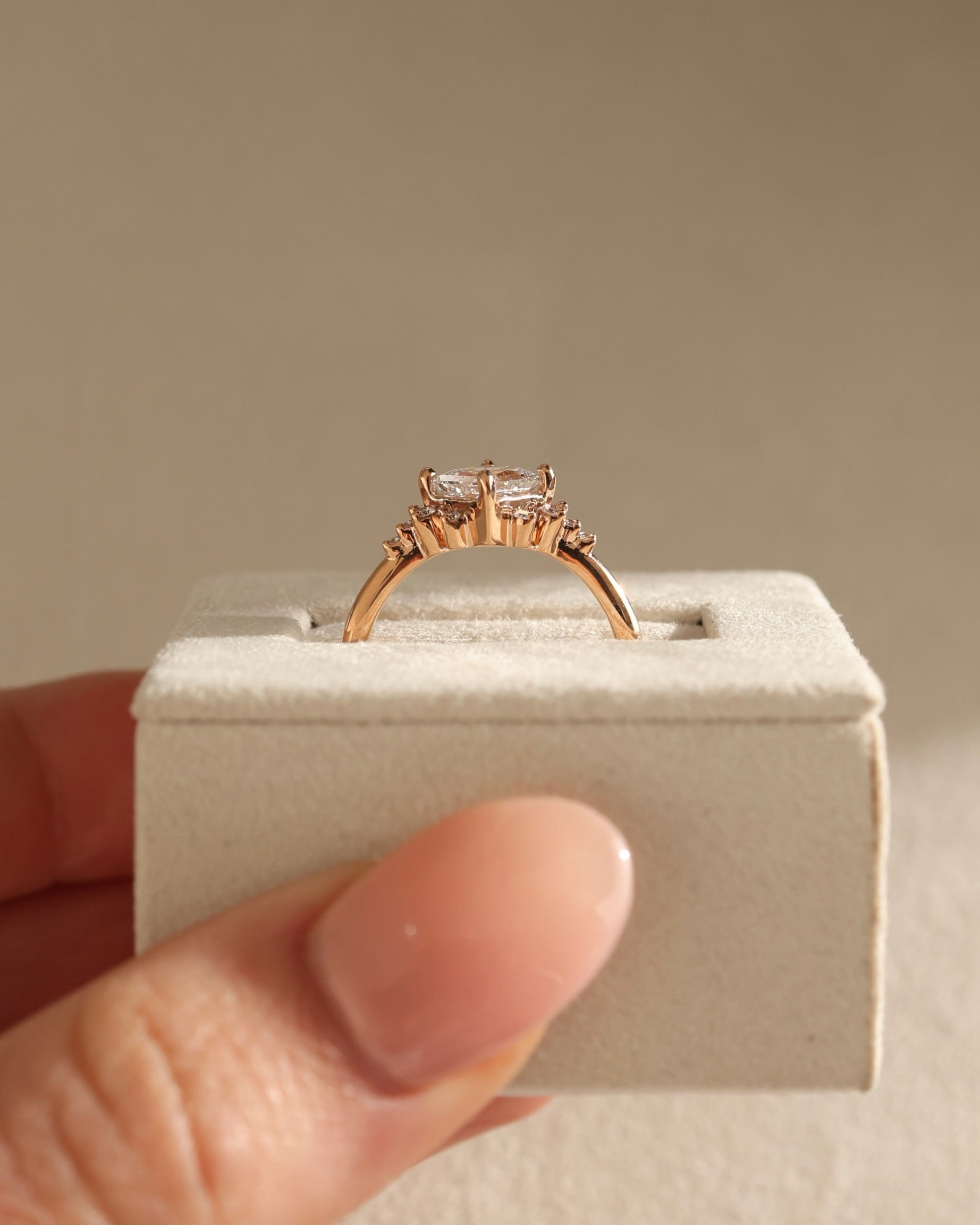 1.06 CT Princess Cut Moissanite Cluster Engagement Ring