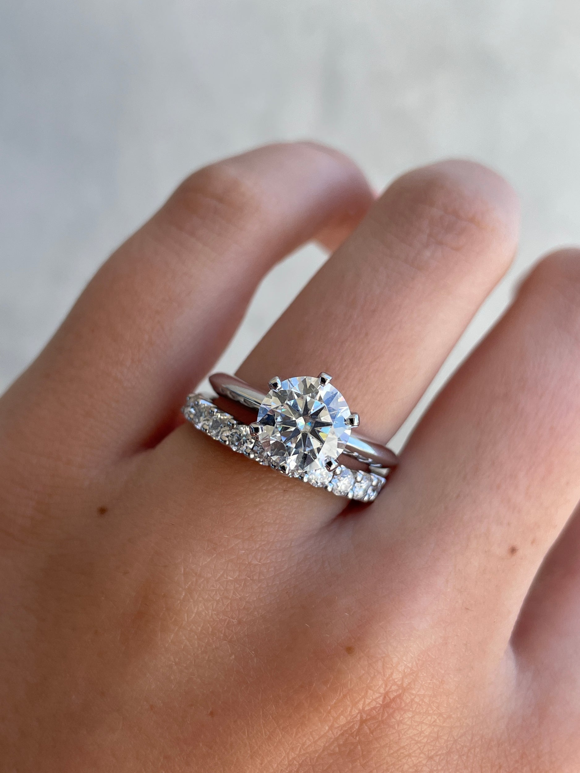 0.52 TCW round cut moissanite half eternity wedding band – timeless gold band featuring brilliant sparkle, ideal for stacking or as a classic bridal ring.