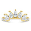 1.49 TCW pear and round cut moissanite wedding band in a bold crown-style design – dazzling, statement bridal ring crafted in polished gold for a regal look.