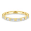 0.32 TCW baguette cut moissanite half eternity wedding band – sleek and modern gold ring featuring step-cut stones, perfect for stacking or contemporary bridal wear.