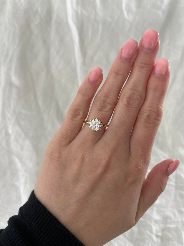 1.64 CT Round Cut Moissanite Solitaire Engagement Ring