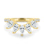 1.49 TCW pear and round cut moissanite wedding band in a bold crown-style design – dazzling, statement bridal ring crafted in polished gold for a regal look.