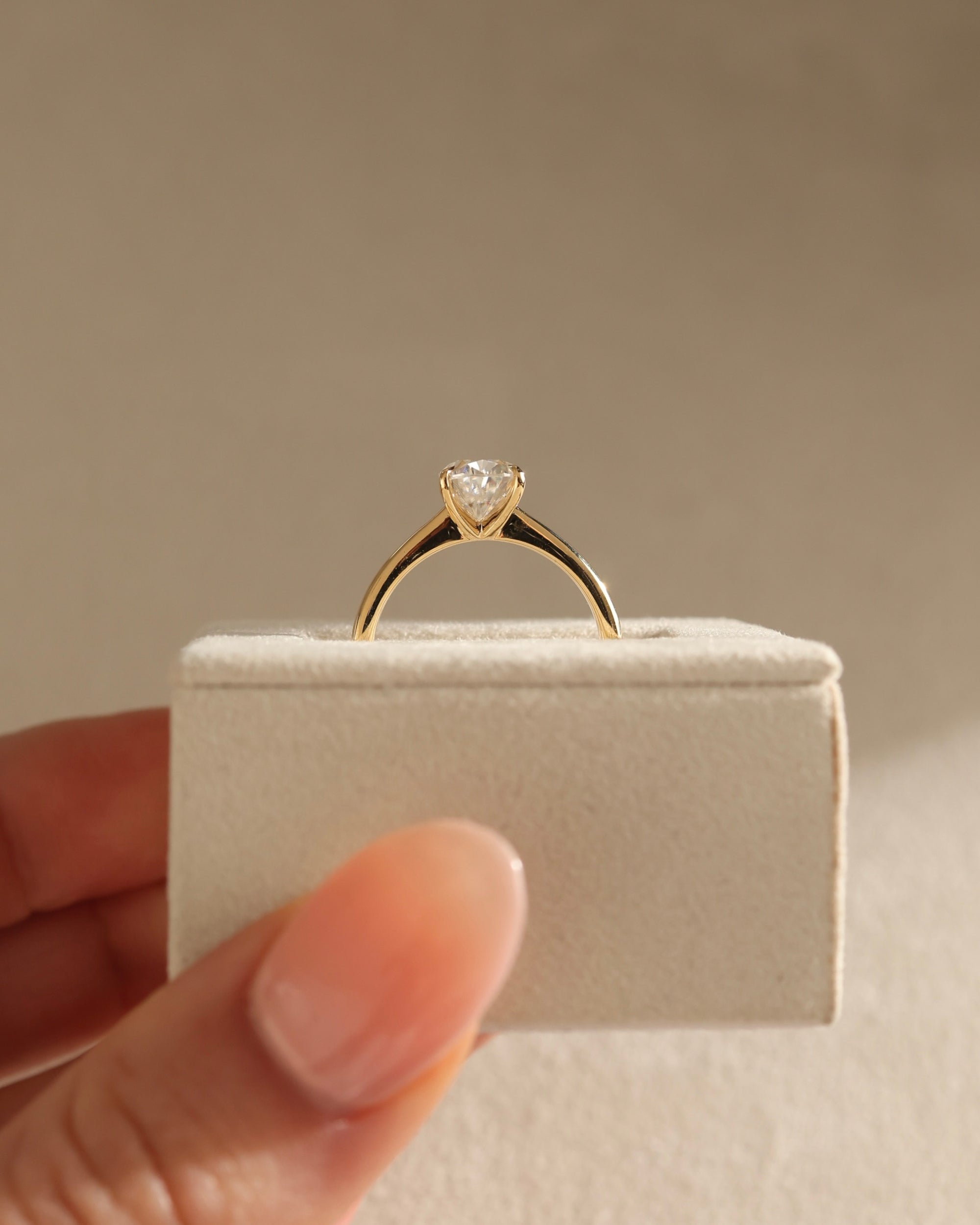 1.41 CT Pear Cut Moissanite Solitaire Engagement Ring