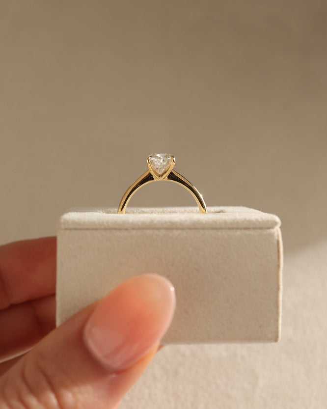 1.41 CT Pear Cut Moissanite Solitaire Engagement Ring