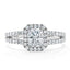 0.75 CT Radiant Shaped Moissanite Halo Split Shank Engagement Ring - crownmoissanite
