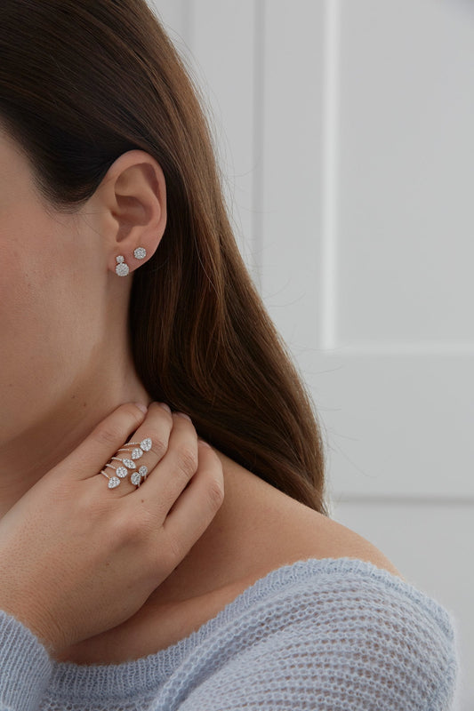 2.0 TCW Round Moissanite Diamond Studs Earrings - crownmoissanite