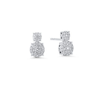 0.35 TCW Round Moissanite Diamond Double Stud Earrings - crownmoissanite