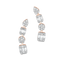 0.75 TCW Round & Baguette Moissanite Diamond Ear Crawlers Earrings - crownmoissanite