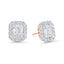 3.34 TCW Round & Baguette Moissanite Diamond Halo Earrings - crownmoissanite