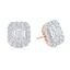 4.0 TCW Baguette & Round Moissanite Diamond Halo Earrings - crownmoissanite