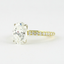 1.33 CT Oval Solitaire & Pave Setting Moissanite Engagement Ring - crownmoissanite