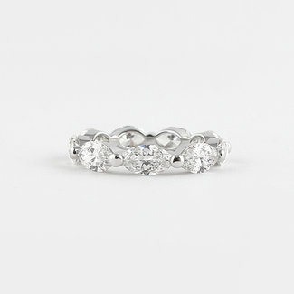 2.1 CT Marquise Bubble Prong Setting Moissanite Wedding Band - crownmoissanite