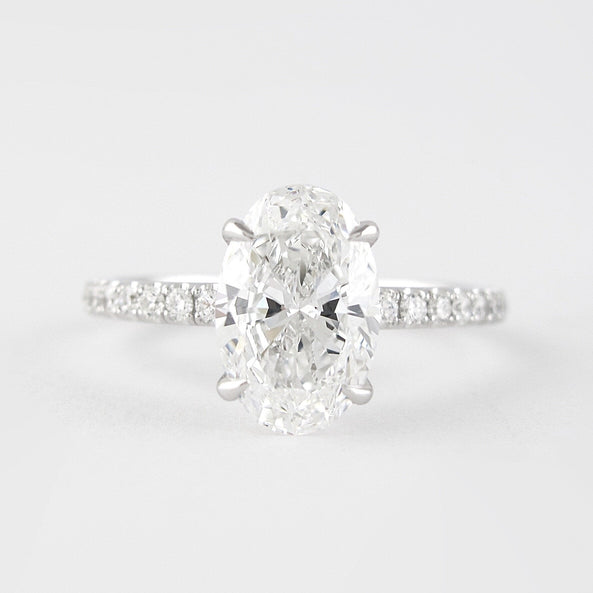 1.91 CT Oval Shaped Moissanite Solitaire Engagement Ring - crownmoissanite