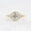 1.0 CT Round Shaped Moissanite Halo Engagement Ring - crownmoissanite