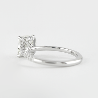 1.80 CT Cushion Hidden Halo & Pave Moissanite Engagement Ring - crownmoissanite