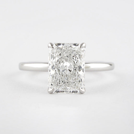 1.8 CT Radiant Cut Solitaire Style Moissanite Engagement Ring - crownmoissanite