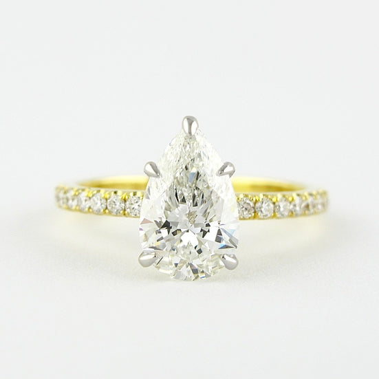 0.94 CT Pear Shaped Moissanite Solitaire Engagement Ring - crownmoissanite
