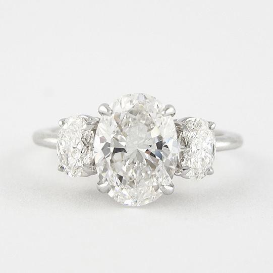 1.91 CT Oval Three Stone Moissanite Engagement Ring - crownmoissanite