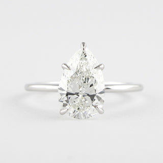 1.5 CT Pear Cut Solitaire Style Moissanite Engagement Ring - crownmoissanite