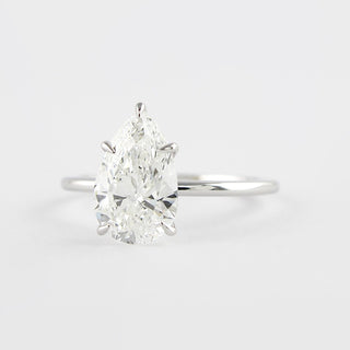 1.5 CT Pear Shaped Moissanite Solitaire Engagement Ring - crownmoissanite