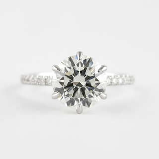 1.20 CT Round Solitaire & Pave Setting Moissanite Engagement Ring - crownmoissanite