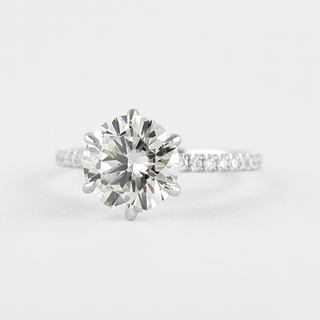 1.20 CT Round Solitaire & Pave Setting Moissanite Engagement Ring - crownmoissanite