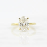 2.40 CT Oval Cut Solitaire Moissanite Engagement Ring - crownmoissanite