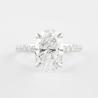 1.33 CT Oval Cut Pave Setting Moissanite Engagement Ring - crownmoissanite