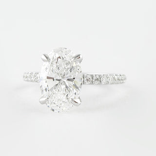 1.33 CT Oval Cut Pave Setting Moissanite Engagement Ring - crownmoissanite