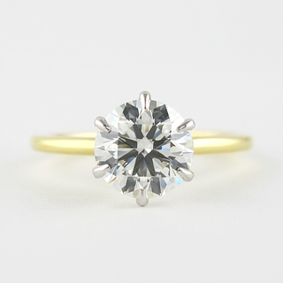 1.0 CT Round Cut Solitaire Style Moissanite Engagement Ring - crownmoissanite