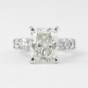 1.50 CT Cushion Cut Pave Setting Moissanite Engagement Ring - crownmoissanite