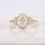 1.33 CT Oval Cut Halo Moissanite Engagement Ring - crownmoissanite