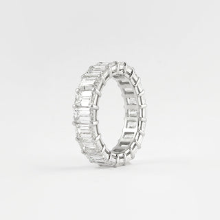 5.5 CT Emerald Cut Full Eternity Moissanite Wedding Band - crownmoissanite