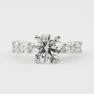 1.0 CT Round Cut Pave Setting Moissanite Engagement Ring - crownmoissanite