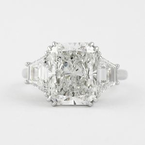 2.50 CT Radiant Three Stone Moissanite Engagement Ring - crownmoissanite