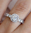 1.0 CT Round Moissanite Halo & Pave Engagement Ring