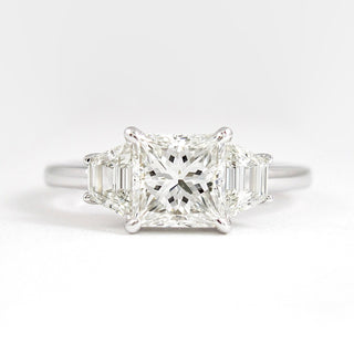 1.75 CT Princess Three Stone Style Moissanite Engagement Ring - crownmoissanite