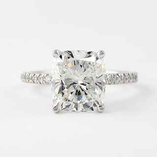 1.5 CT Cushion Shaped Moissanite Solitaire Engagement Ring - crownmoissanite