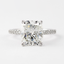 1.5 CT Cushion Solitaire & Pave Moissanite Engagement Ring - crownmoissanite