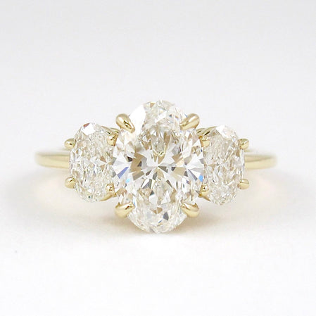 4.0 CT Oval Cut Three Stone Style Moissanite Engagement Ring - crownmoissanite