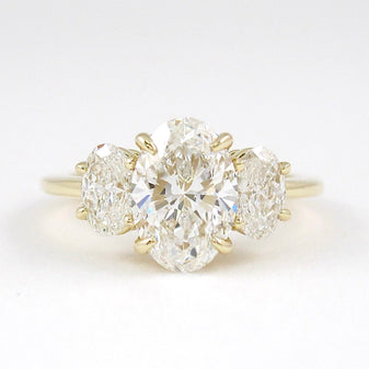 4.0 CT Oval Cut Three Stone Style Moissanite Engagement Ring - crownmoissanite