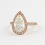 2.10 CT Pear Cut Halo Style Moissanite Engagement Ring - crownmoissanite