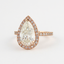 2.10 CT Pear Shaped Moissanite Halo Engagement Ring - crownmoissanite