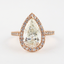 2.10 CT Pear Cut Halo Style Moissanite Engagement Ring - crownmoissanite
