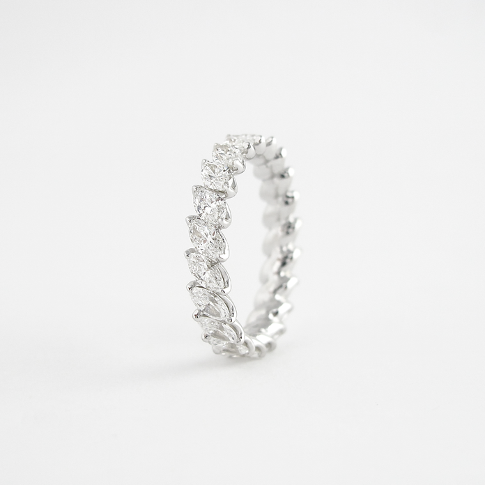 1.32 CT Marquise Cut Full Eternity Moissanite Wedding Band - crownmoissanite