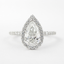 1.5 CT Pear Cut Halo Style Moissanite Engagement Ring - crownmoissanite