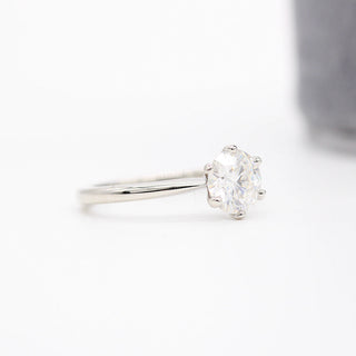 1.0 CT Round Cut Solitaire Moissanite Engagement Ring - crownmoissanite