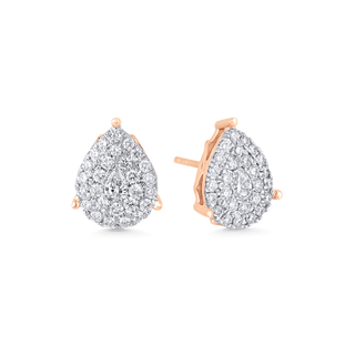 0.84 TCW Pear & Round Moissanite Diamond Stud Earrings - crownmoissanite