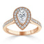 1.52 CT Pear Cut Halo Channel Pave Moissanite Engagement Ring - crownmoissanite